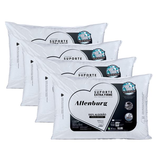 Kit 4 Travesseiros Altenburg Suporte Extra Firme 50x70cm 5012699